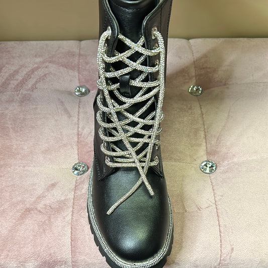 Starlite Rhinestone Combat Boot