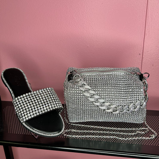 The Disco Mini Purse-Silver