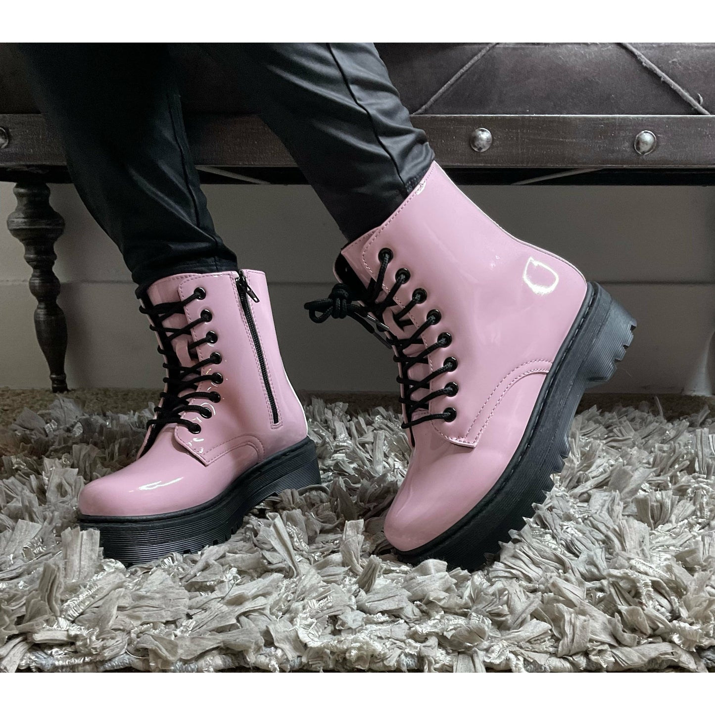 Cotton Candy Combat Boots