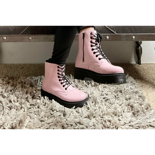 Cotton Candy Combat Boots